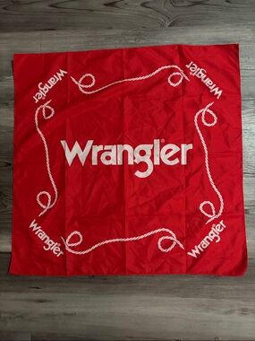 Wrangler Red Bandana with White Rope Print